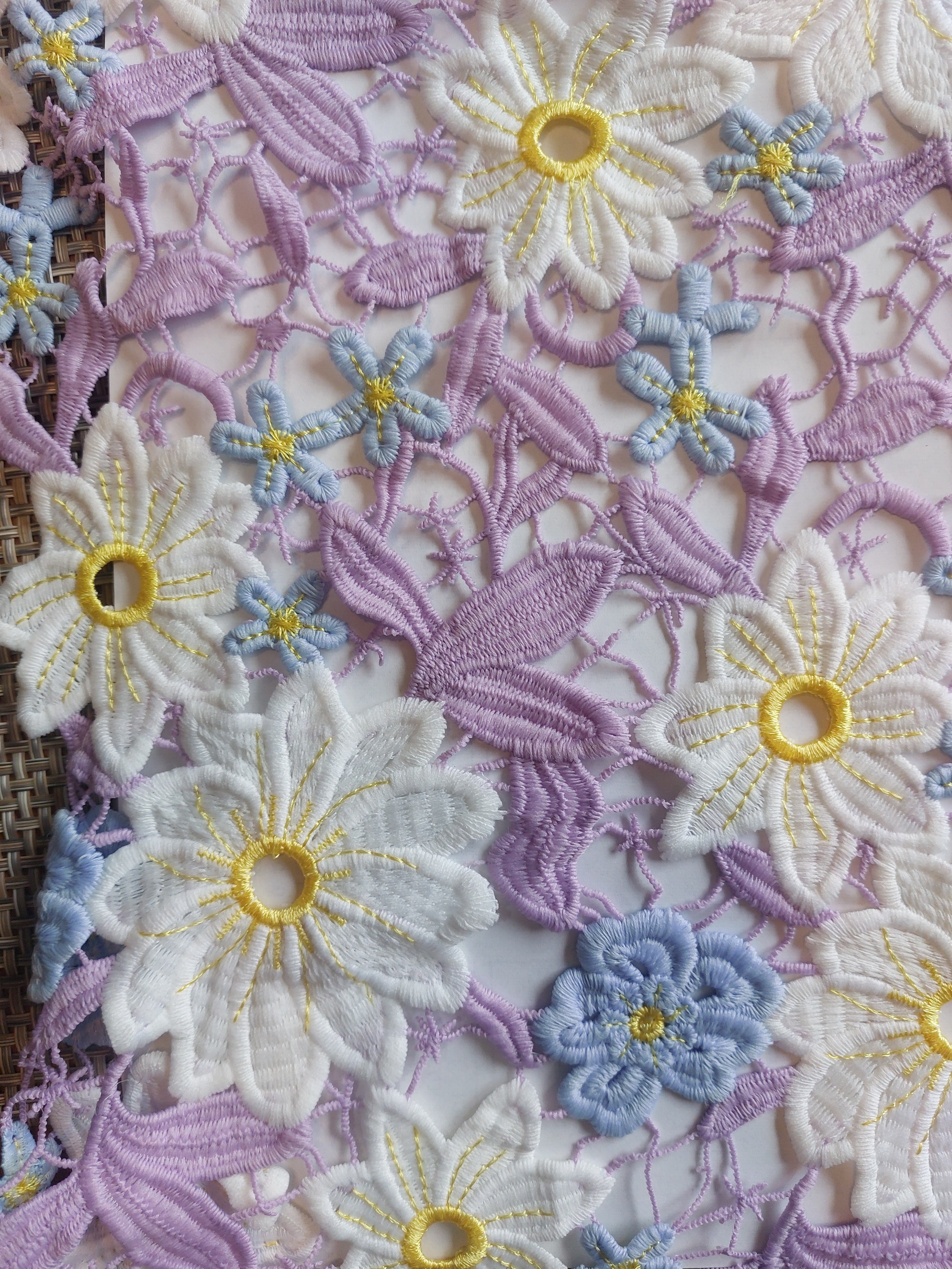KATE Cream Lilac Embroidered Dress