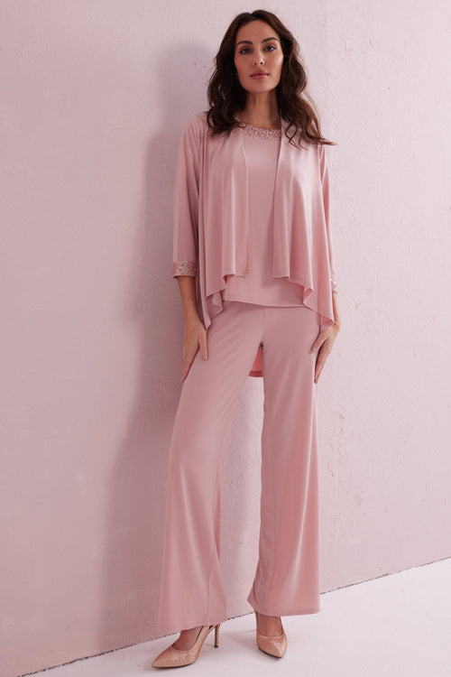 ALEXA Blush Pink 3 Piece Co-ord Trouser Set.