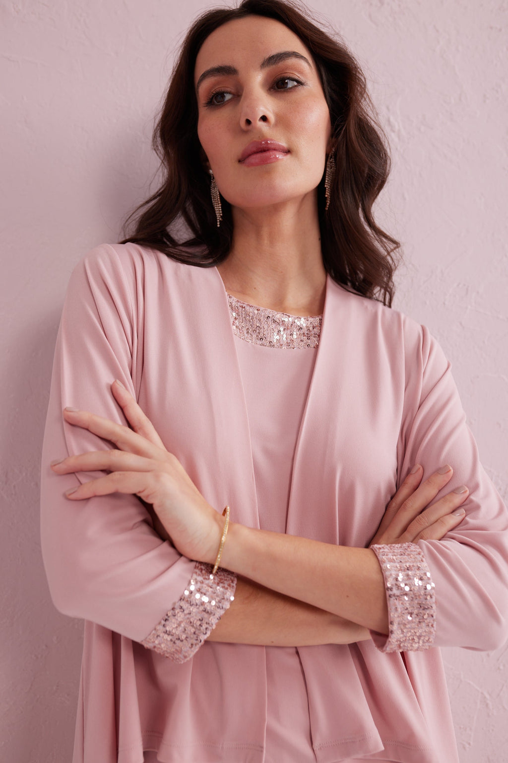 ALEXA Blush Pink 3 Piece Co-ord Trouser Set.