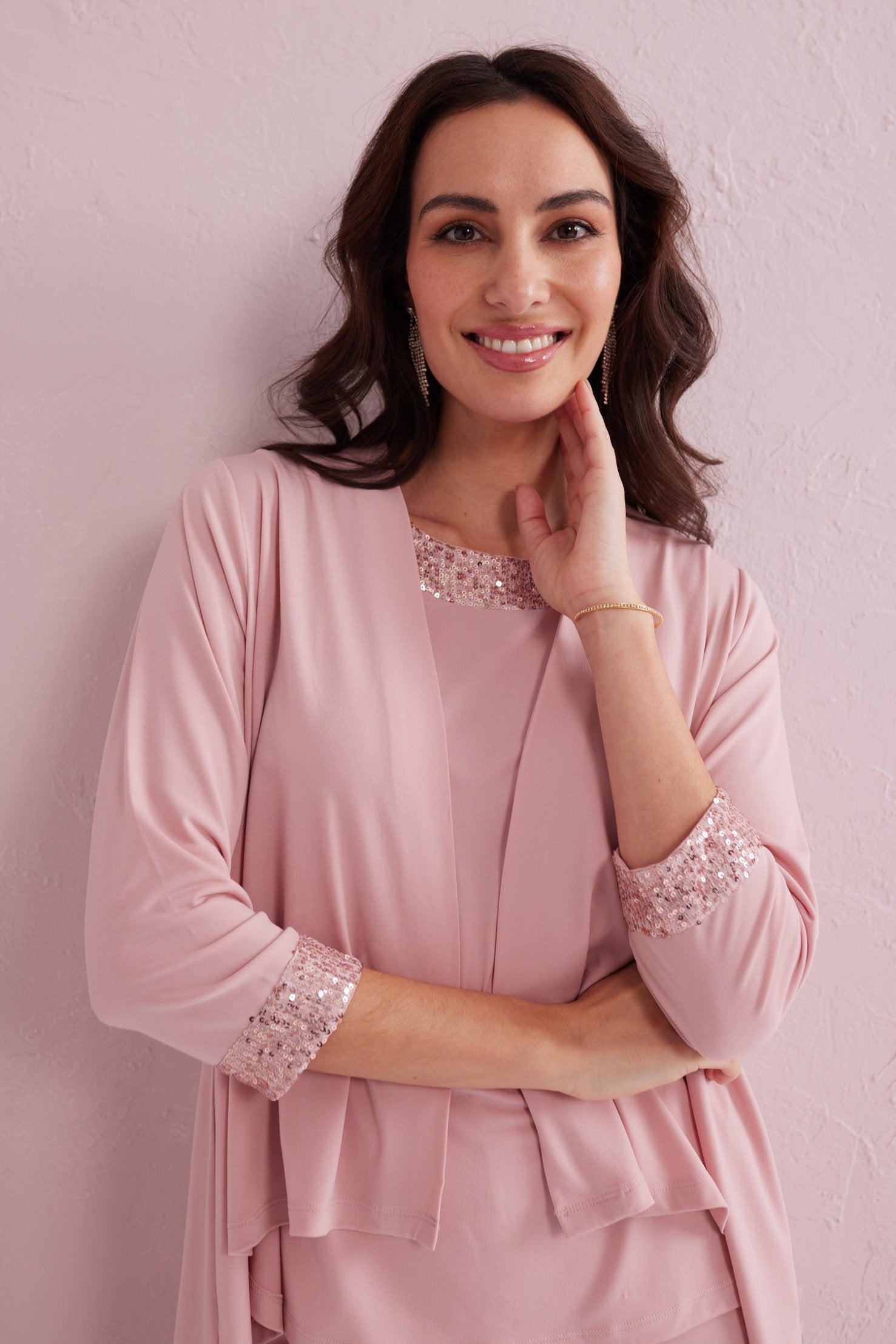 ALEXA Blush Pink 3 Piece Co-ord Trouser Set.