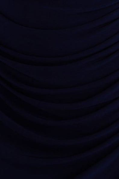JULIET Navy Draped Bardot Dress.