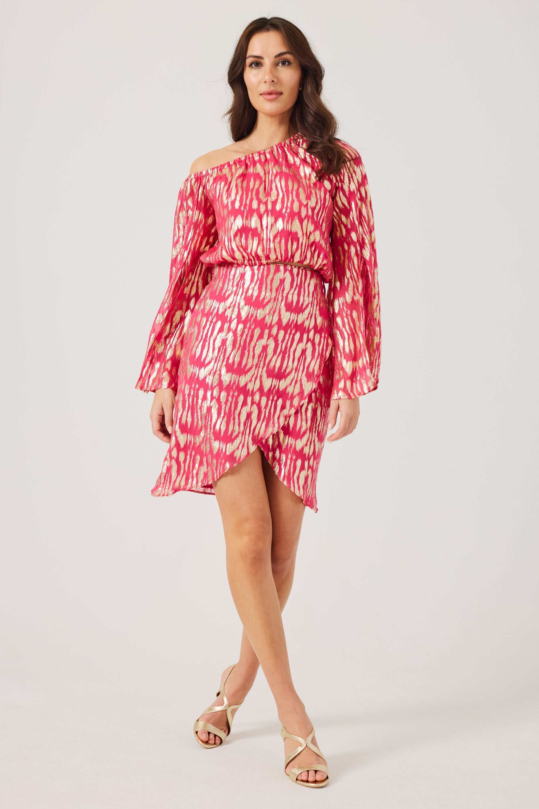 KERRIE -Raspberry One Shoulder Co-ord
