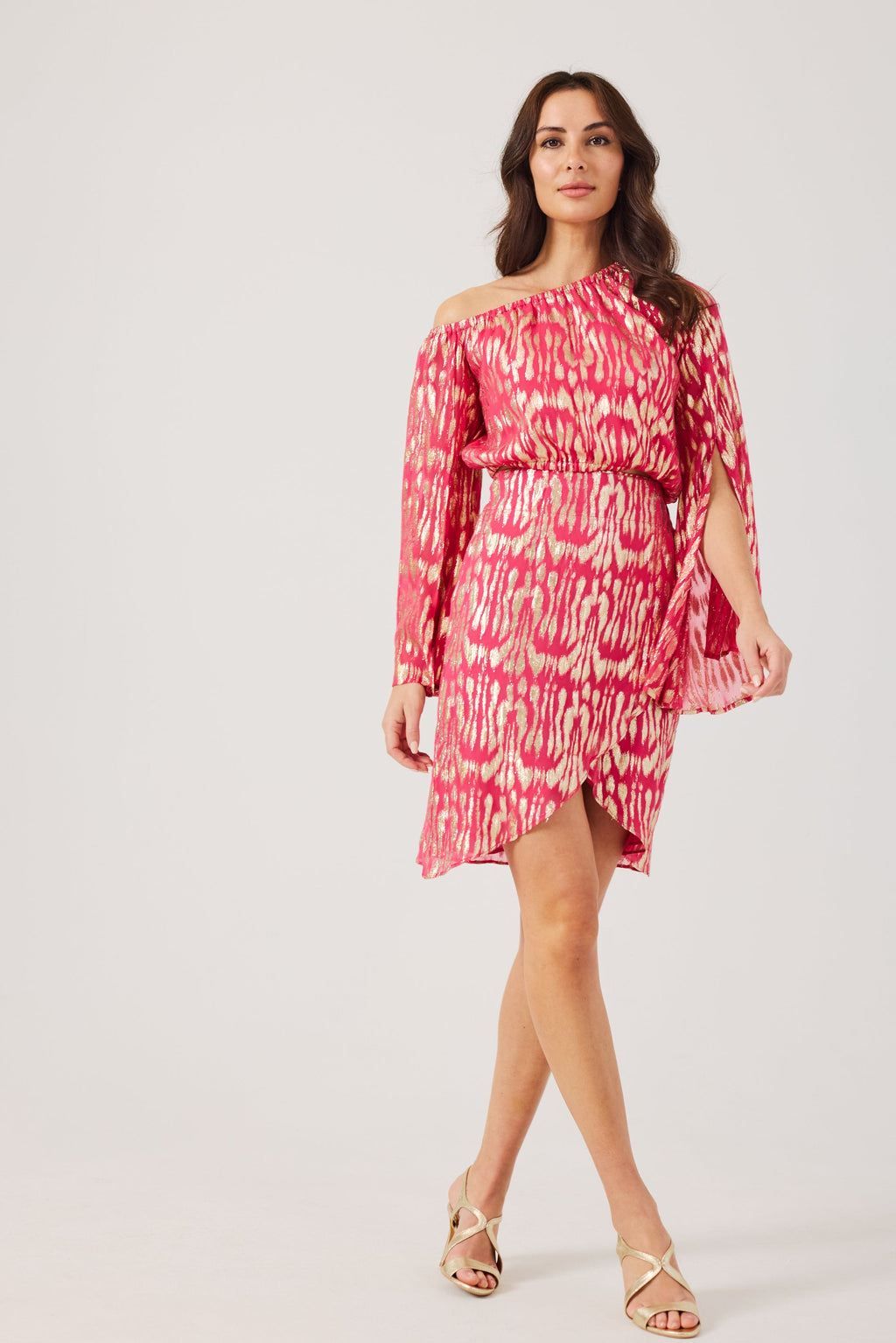 KERRIE -Raspberry One Shoulder Co-ord