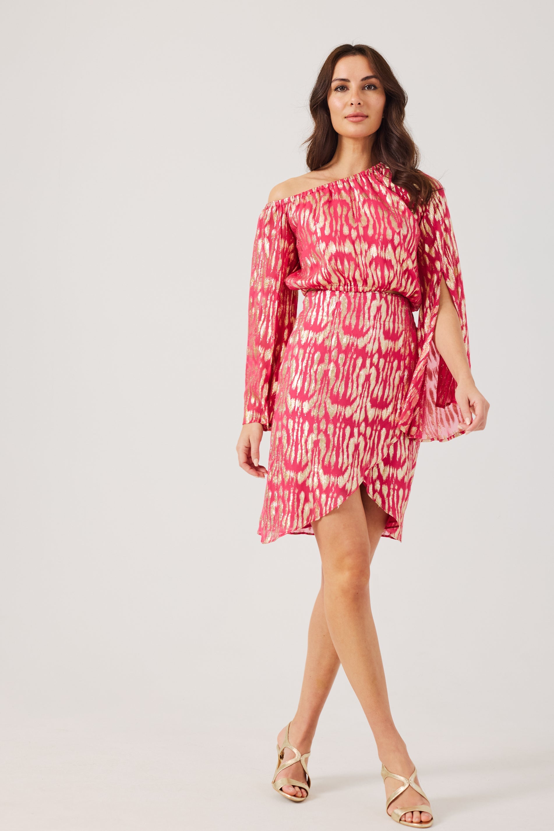 KERRIE -Raspberry One Shoulder Co-ord