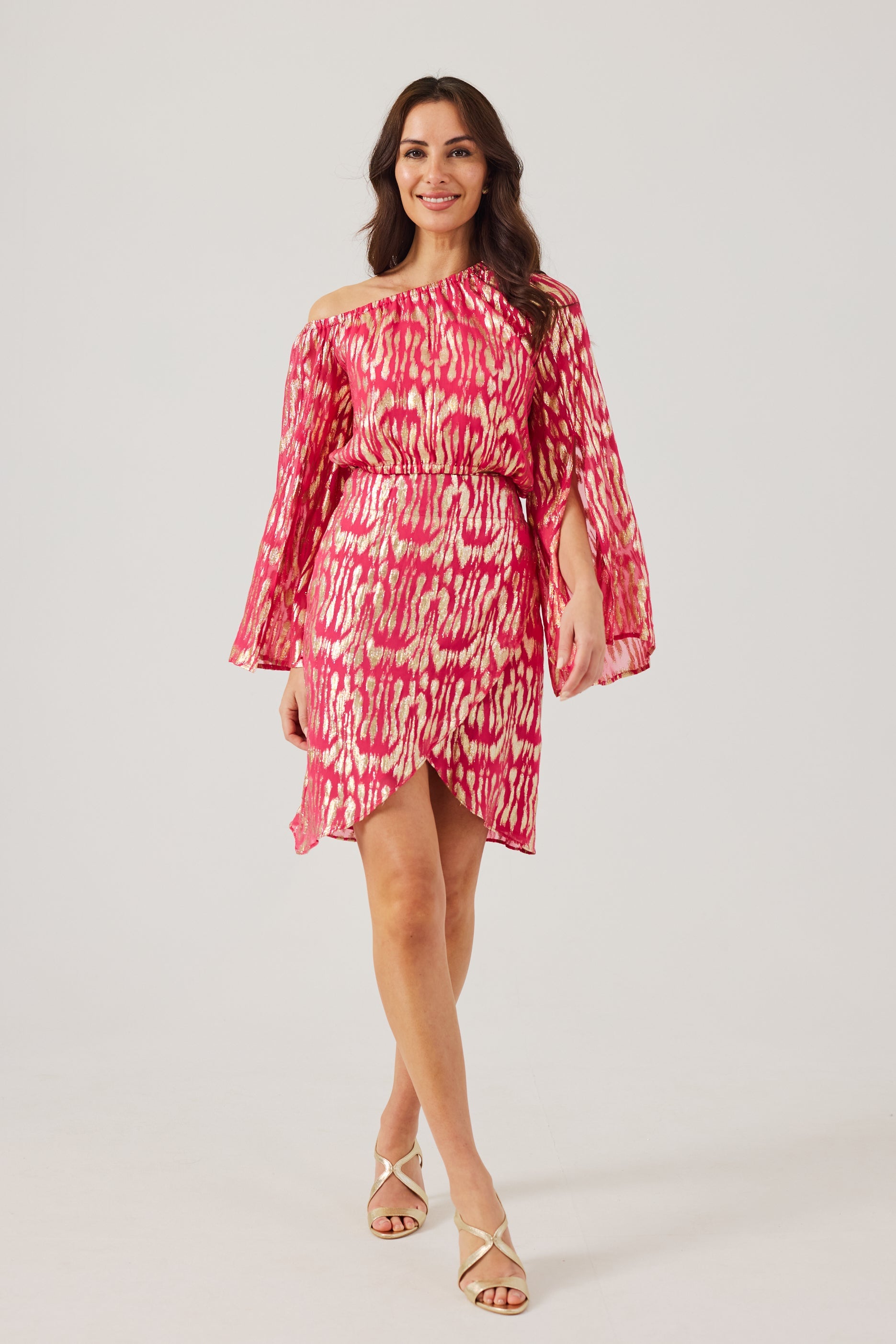 KERRIE -Raspberry One Shoulder Co-ord