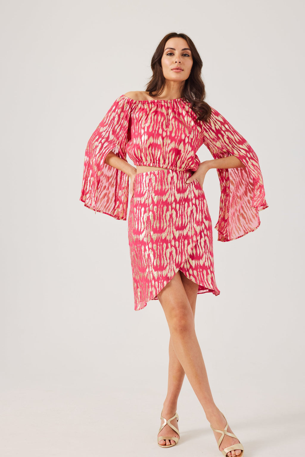 KERRIE -Raspberry One Shoulder Co-ord