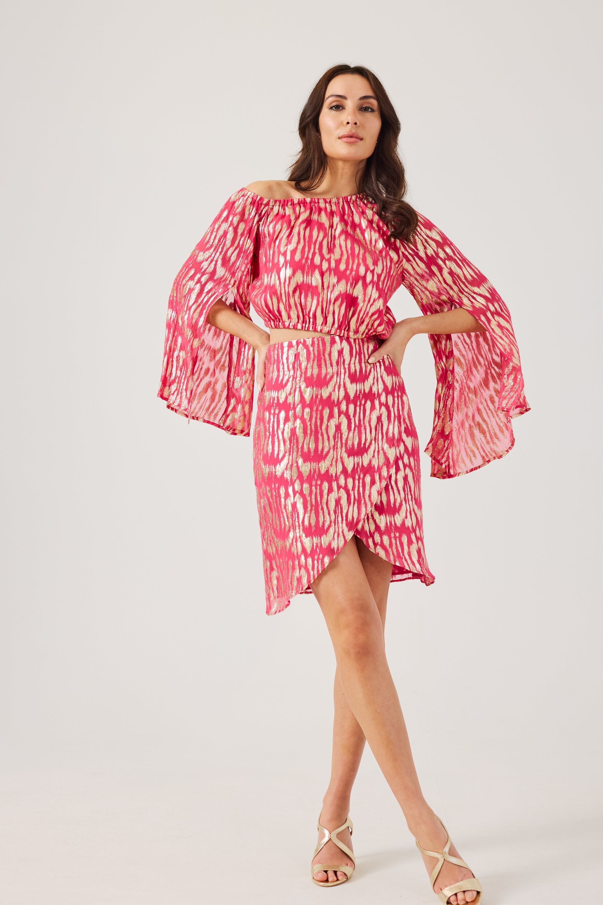 KERRIE -Raspberry One Shoulder Co-ord