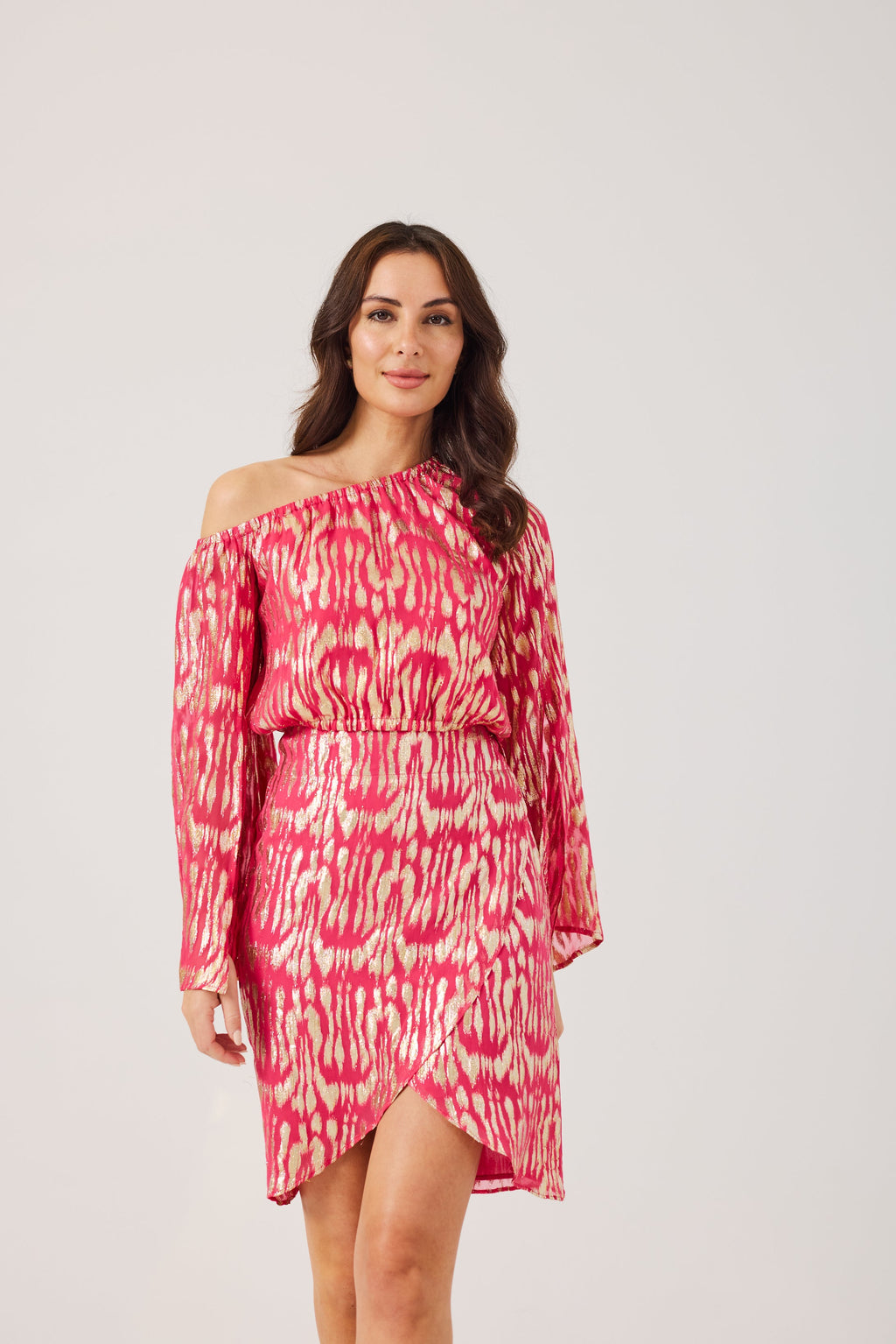 KERRIE -Raspberry One Shoulder Co-ord