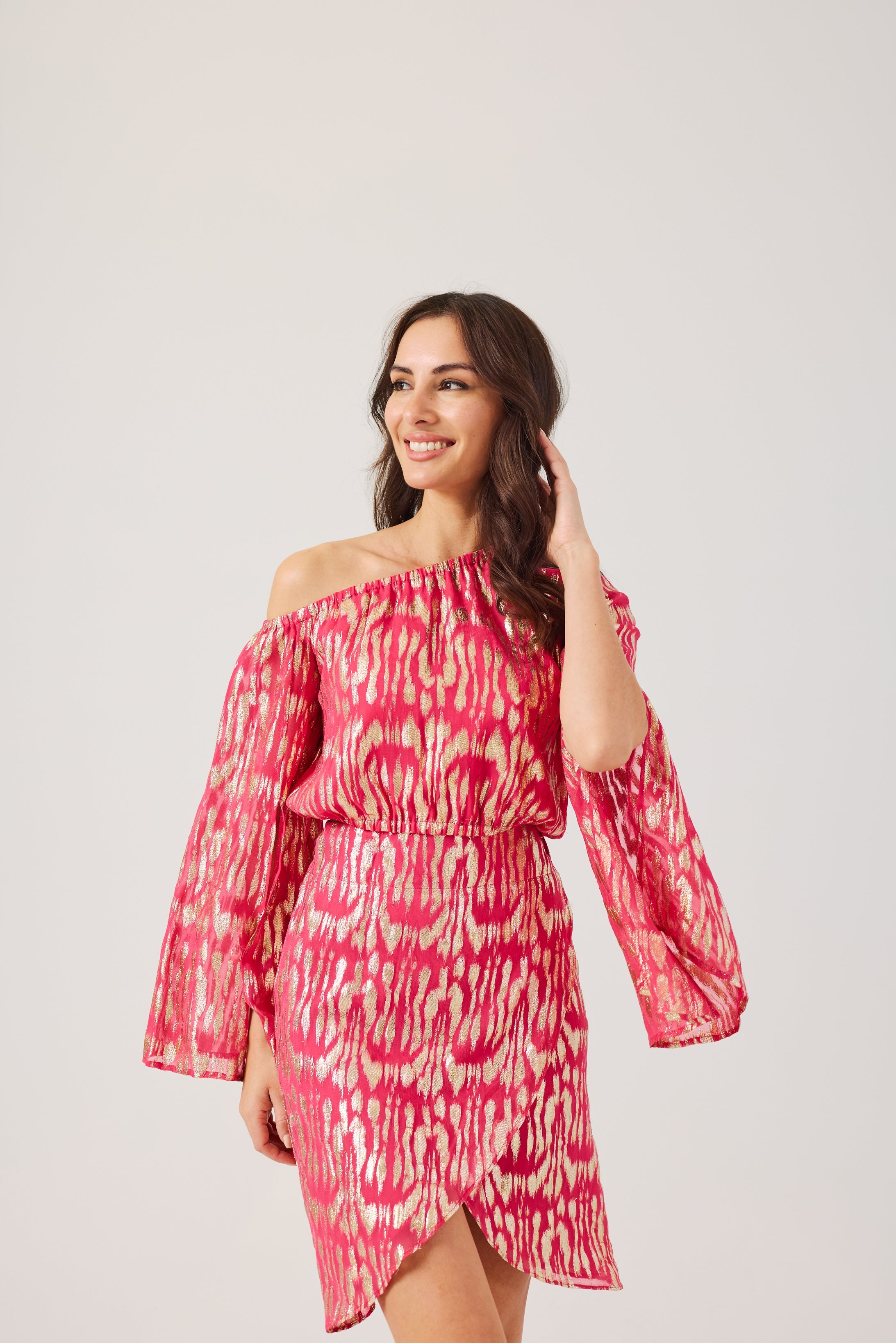 KERRIE -Raspberry One Shoulder Co-ord