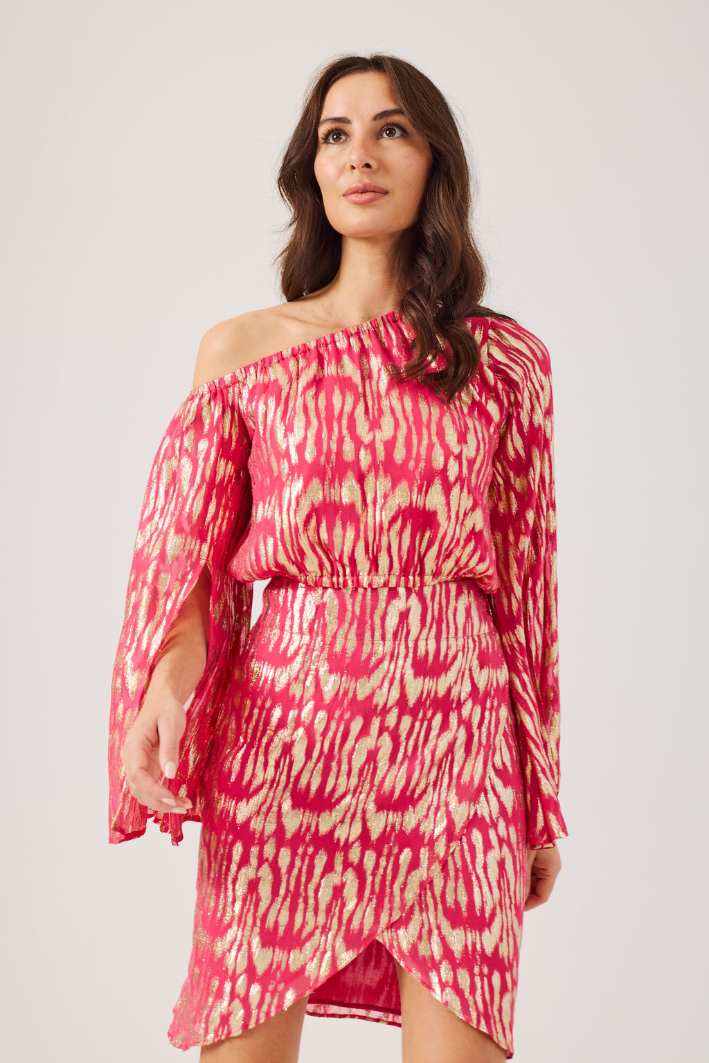 KERRIE -Raspberry One Shoulder Co-ord