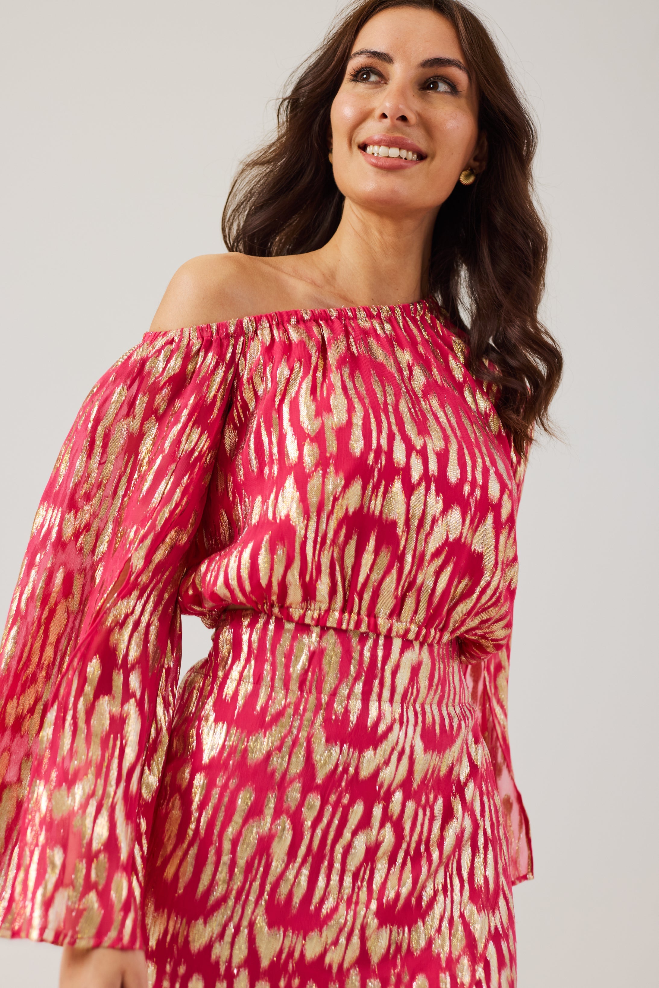 KERRIE -Raspberry One Shoulder Co-ord