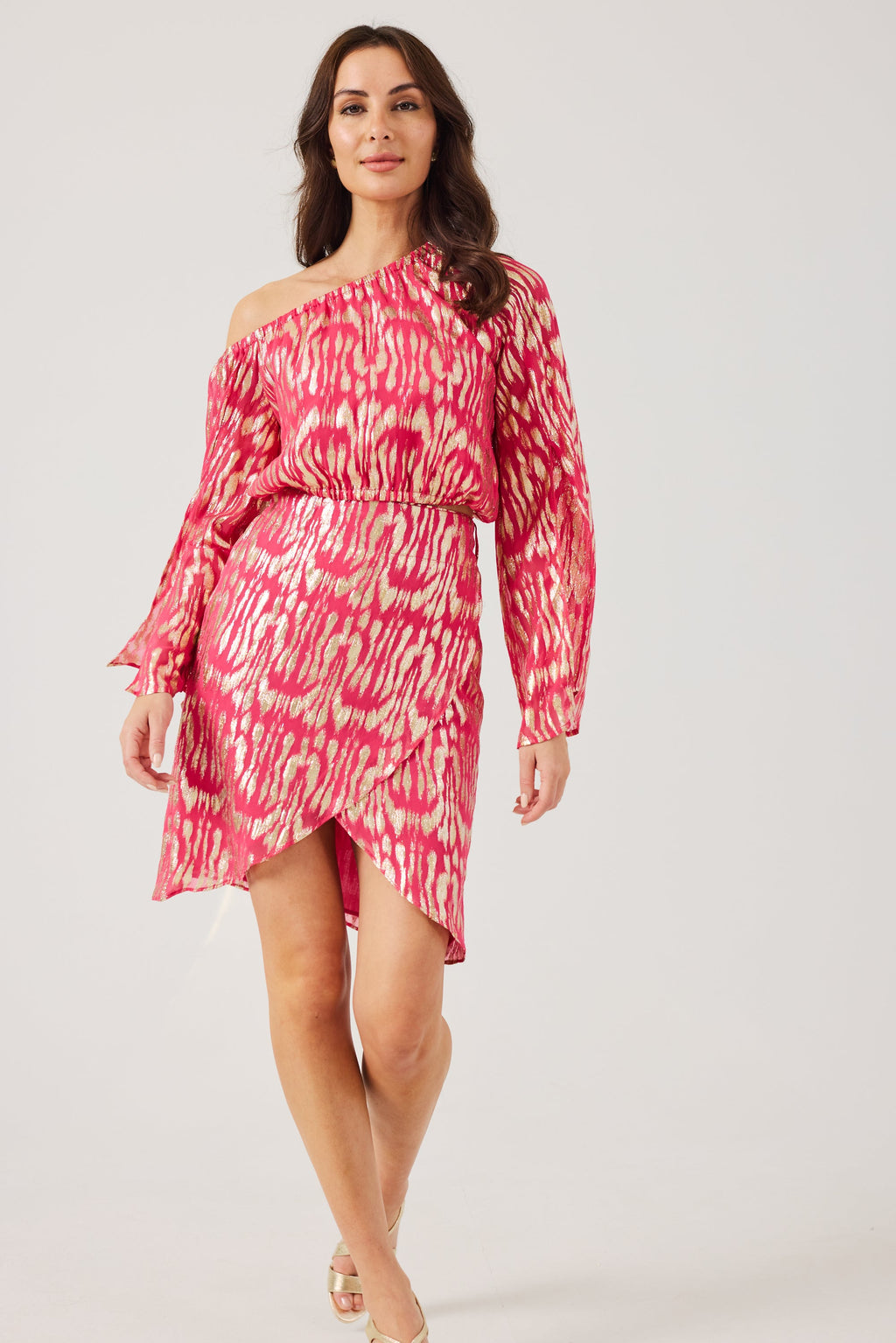 KERRIE -Raspberry One Shoulder Co-ord