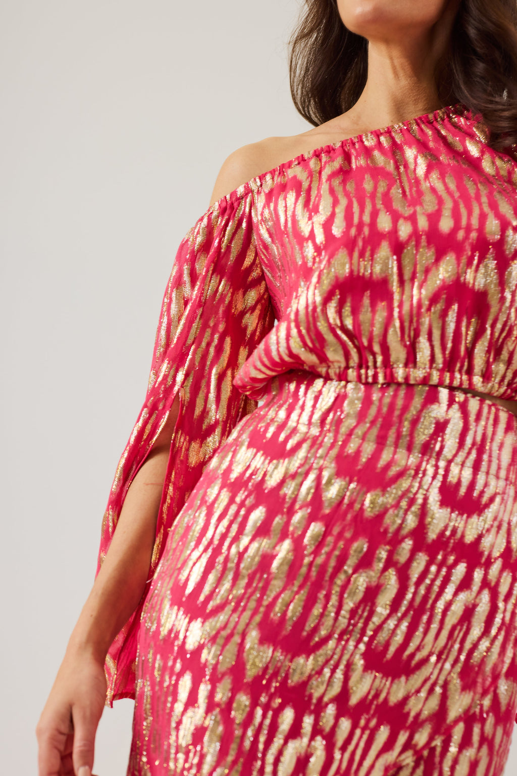 KERRIE -Raspberry One Shoulder Co-ord