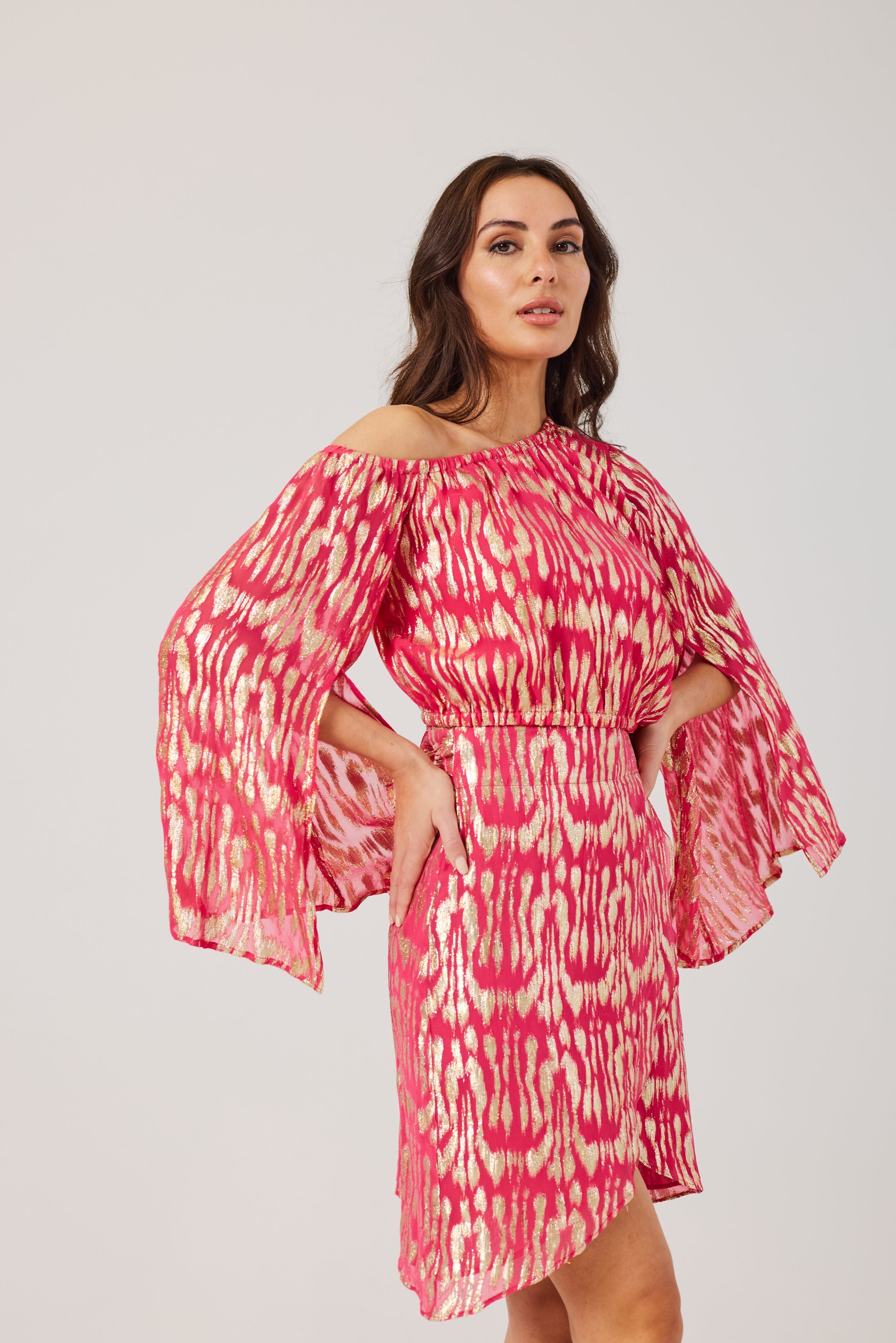 KERRIE -Raspberry One Shoulder Co-ord