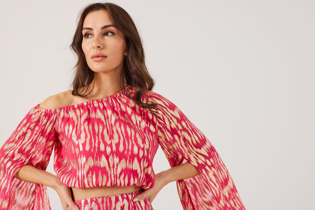 KERRIE -Raspberry One Shoulder Co-ord