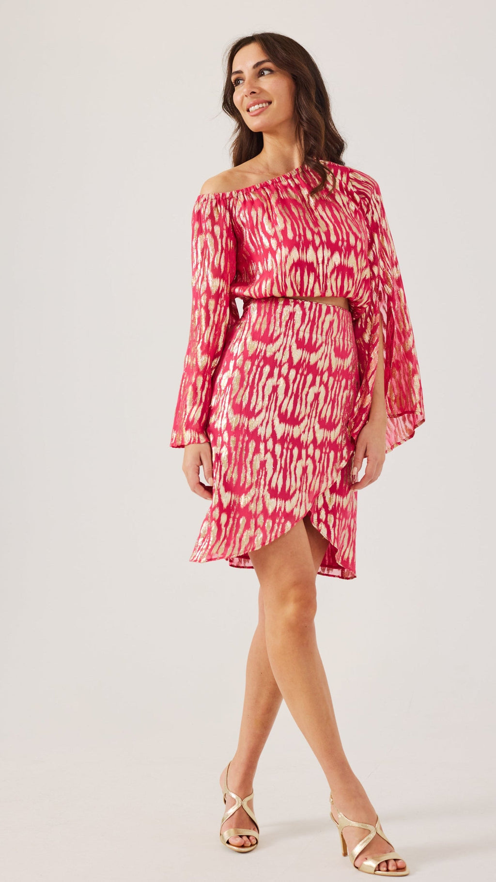 KERRIE -Raspberry One Shoulder Co-ord