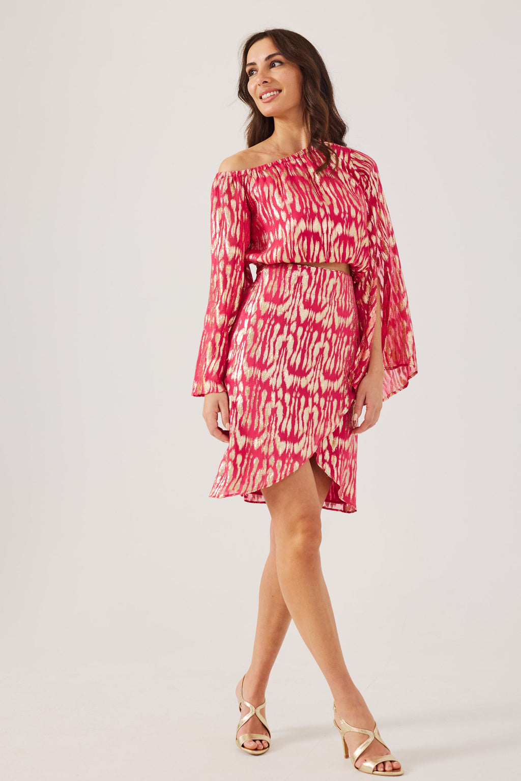 KERRIE -Raspberry One Shoulder Co-ord