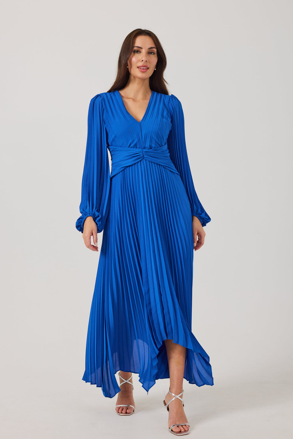 LENORA  Cobalt Pleat Dress.