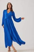 LENORA  Cobalt Pleat Dress.