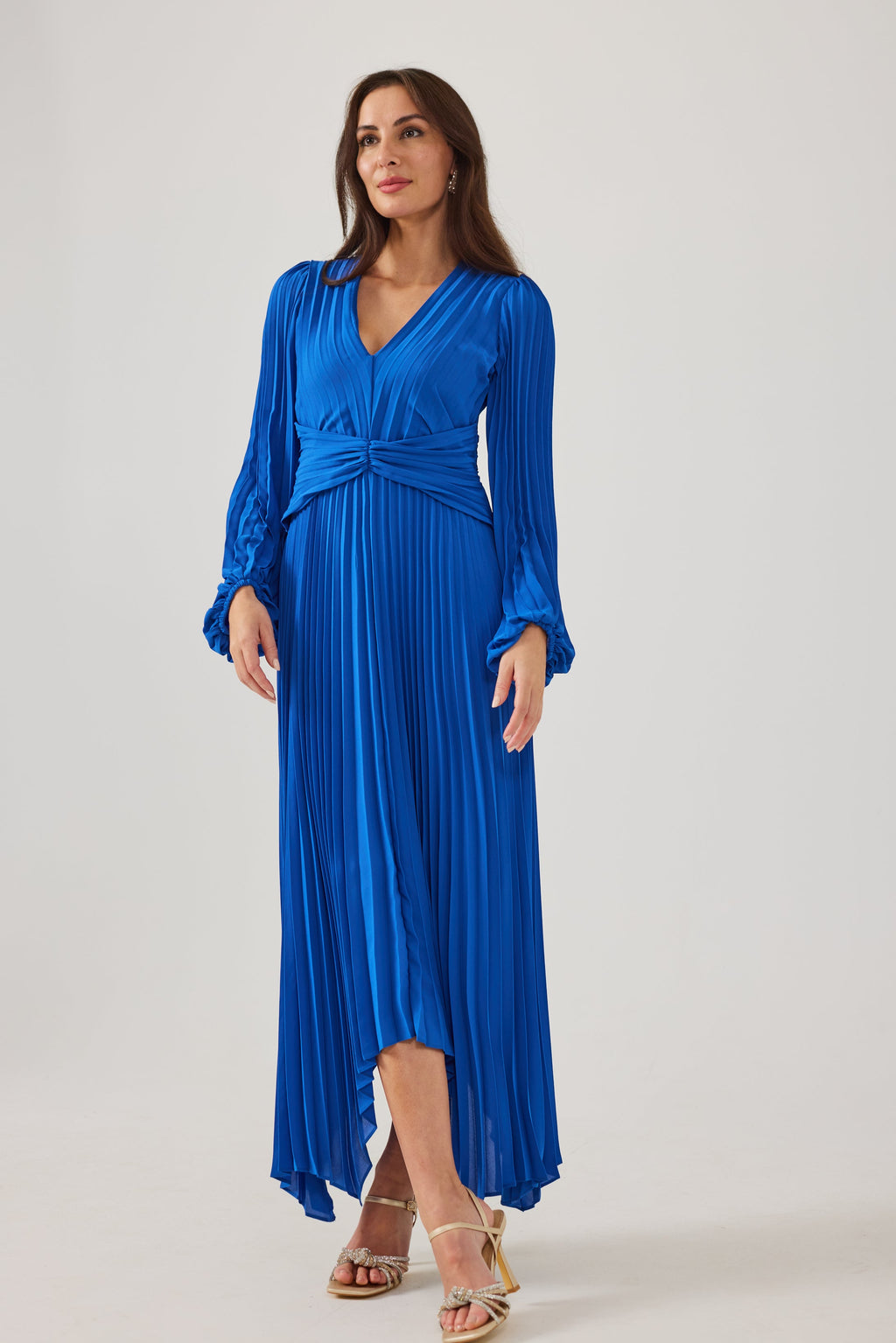 LENORA  Cobalt Pleat Dress.
