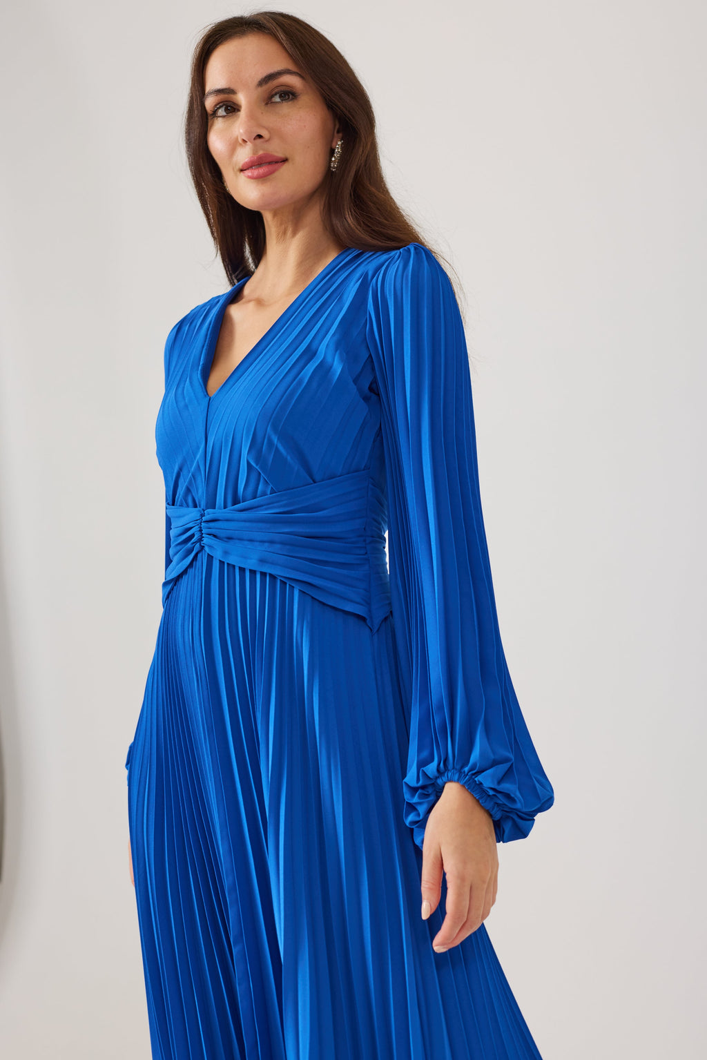 LENORA  Cobalt Pleat Dress.