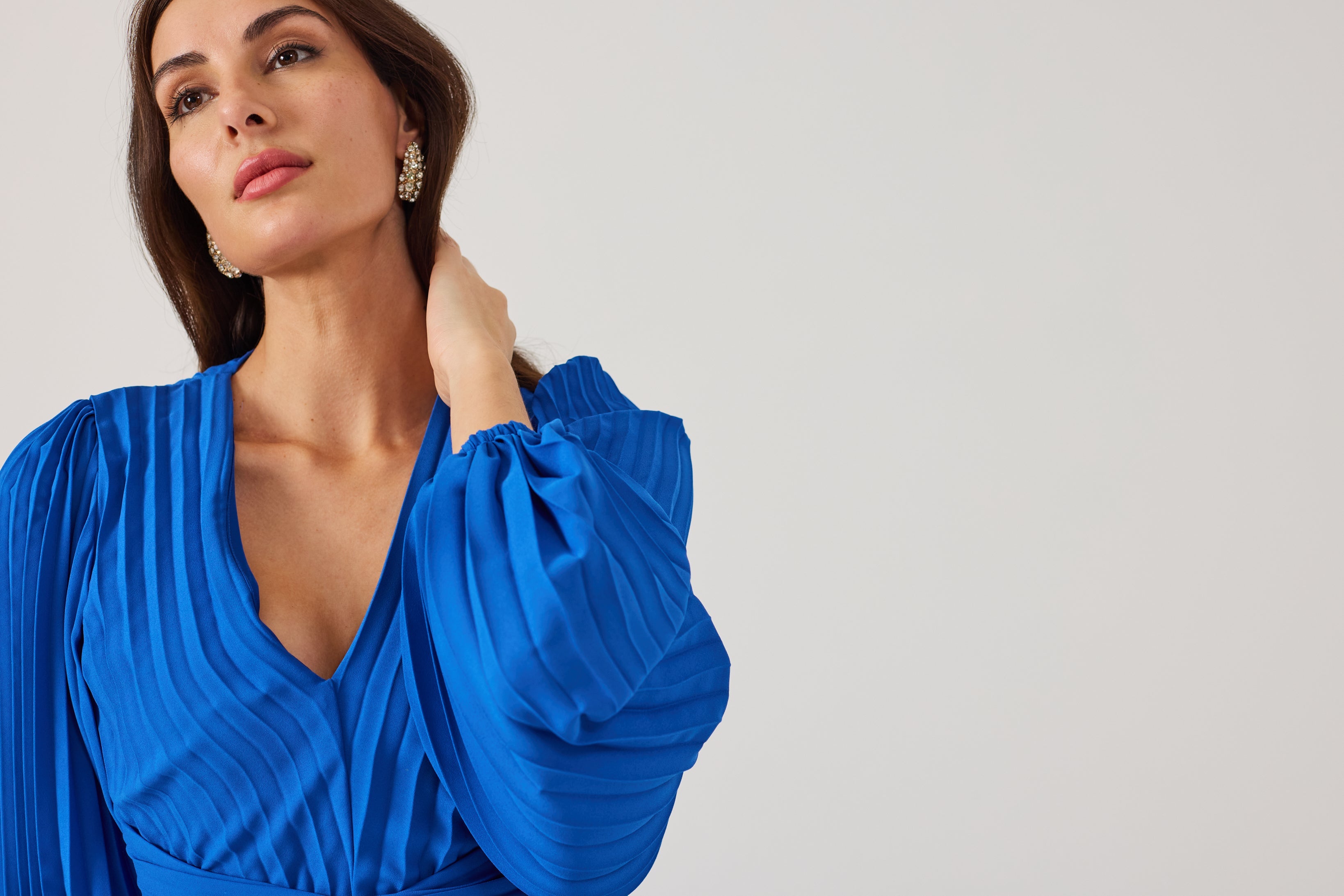 LENORA  Cobalt Pleat Dress.