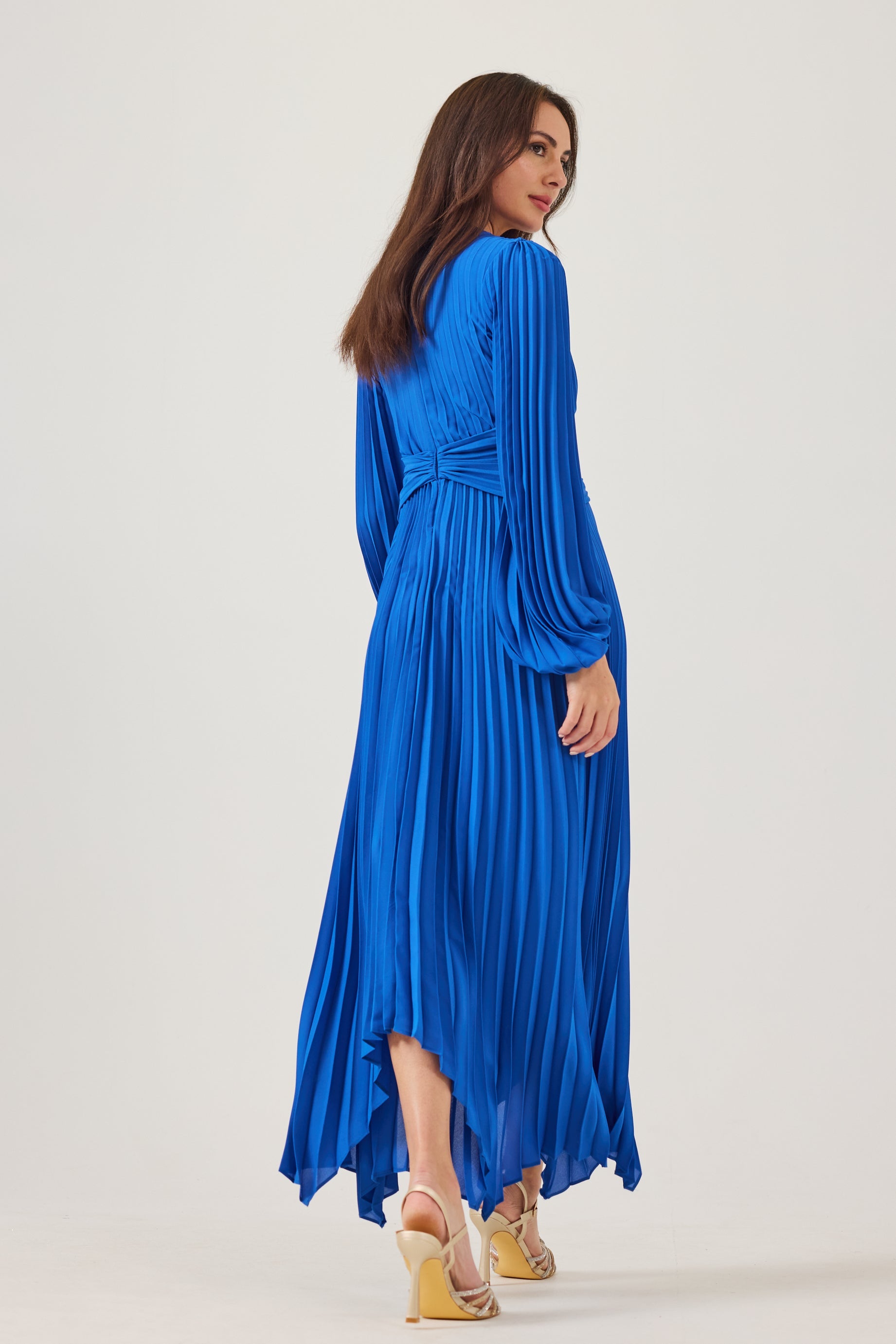 LENORA  Cobalt Pleat Dress.