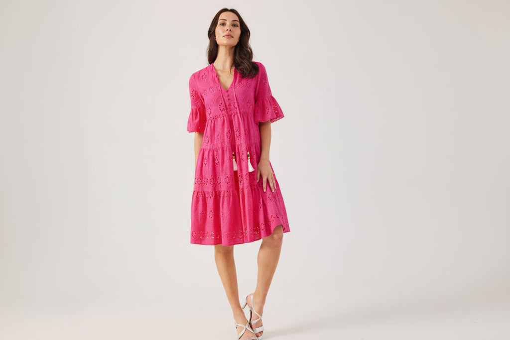 PHOEBE- Apple Green Broderie Anglais Dress
