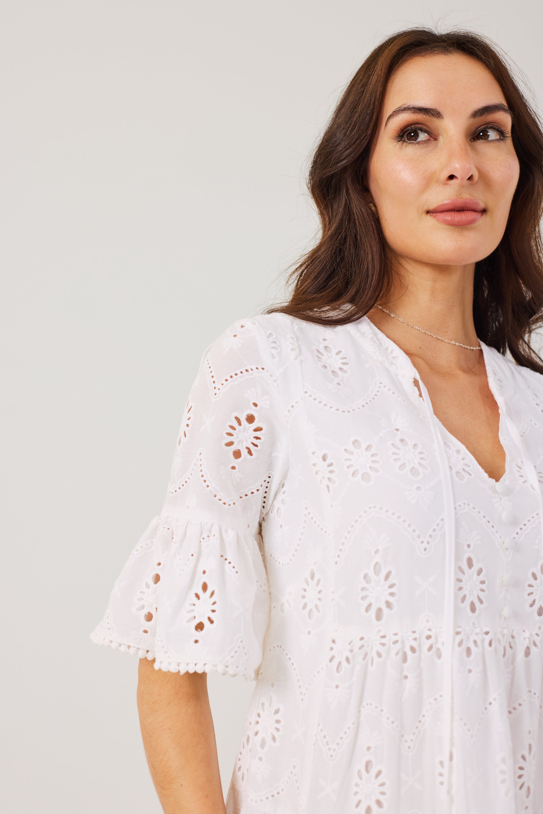 PHOEBE- Apple Green Broderie Anglais Dress