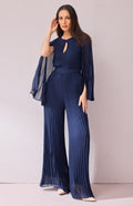 HANNAH - Navy Pleat Jumpsuit,
