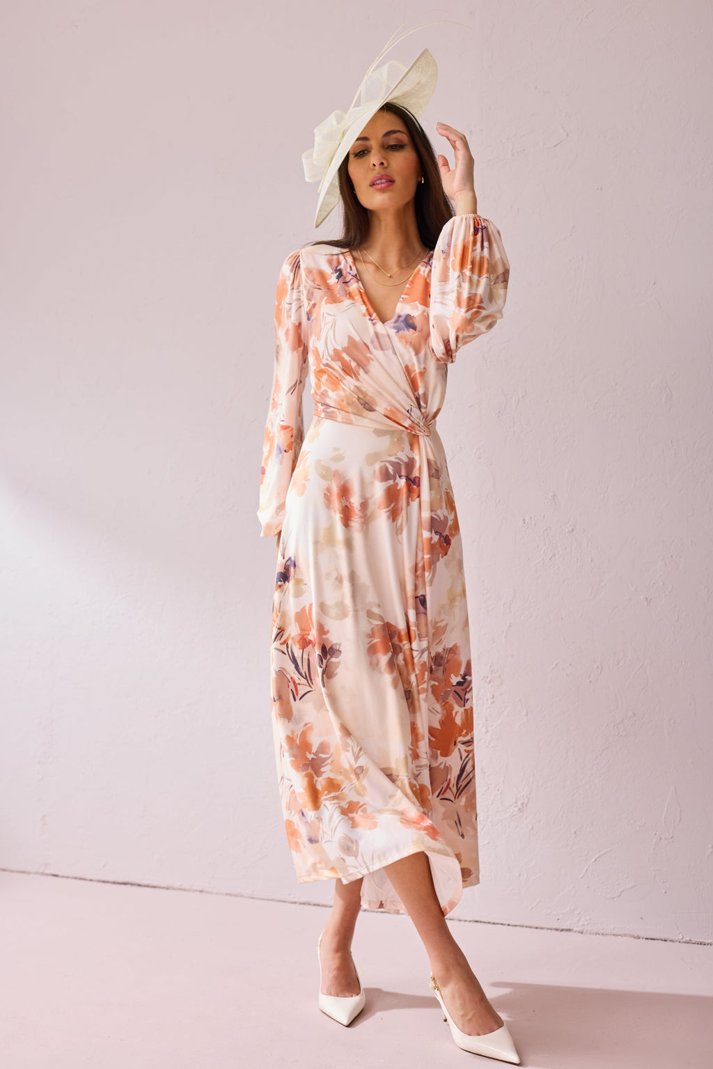 PEACHES Peach Print Dress in Luxe Stretch Jersey.