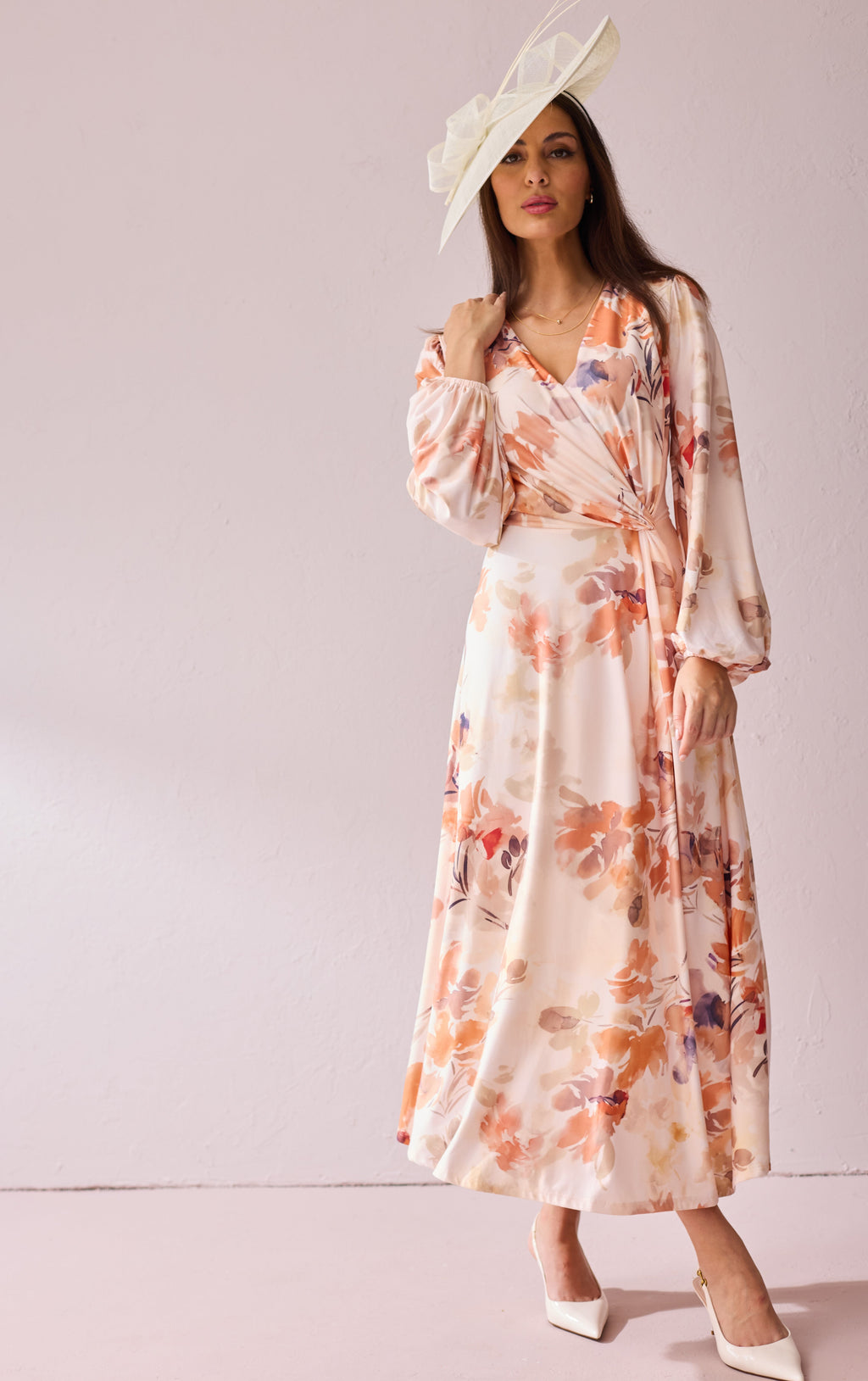 PEACHES Peach Print Dress in Luxe Stretch Jersey.
