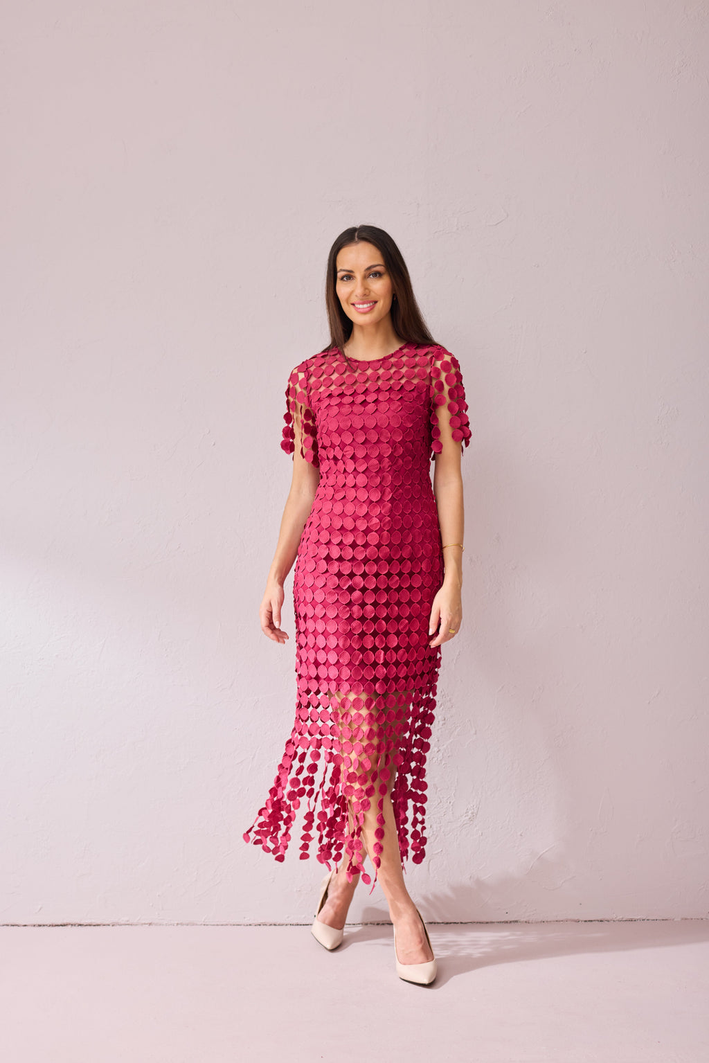 SAMMI Raspberry Fringe Dress.