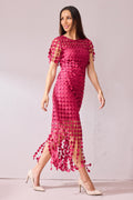 SAMMI Raspberry Fringe Dress.