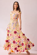 JOY Blush Embroidered Applique Prom Dress.