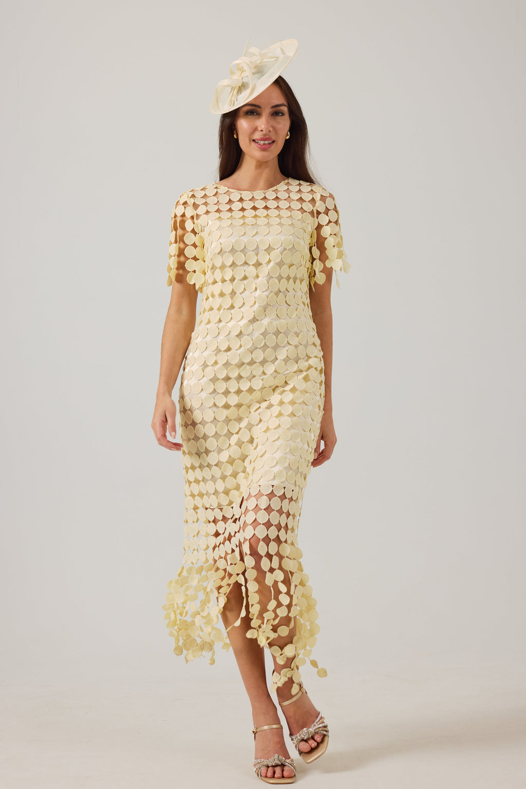 SAMMI Butter Yellow Fringed Dress. .