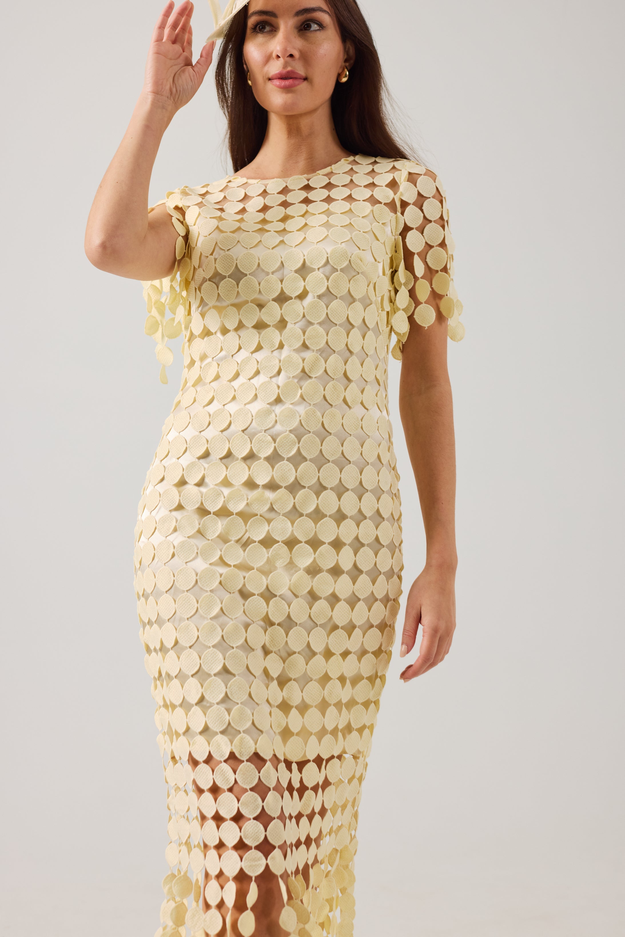 SAMMI Butter Yellow Fringed Dress. .
