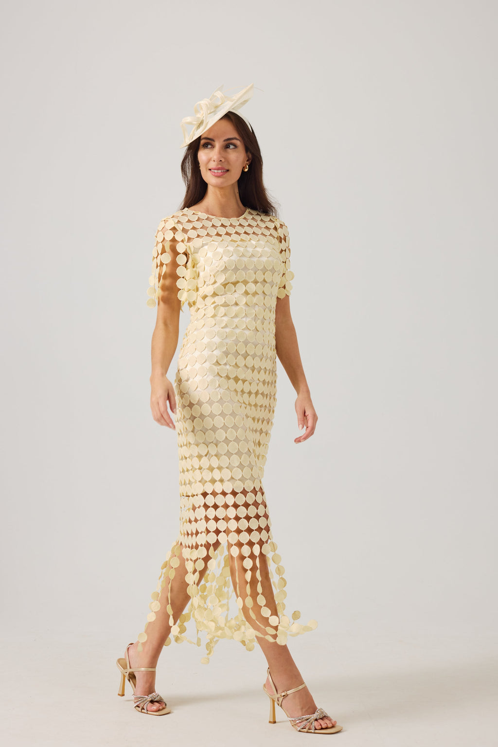 SAMMI Butter Yellow Fringed Dress. .