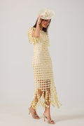 SAMMI Butter Yellow Fringed Dress. .