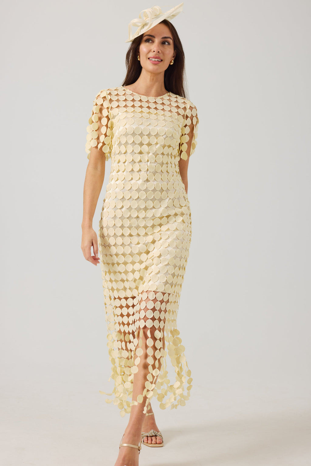 SAMMI Butter Yellow Fringed Dress. .