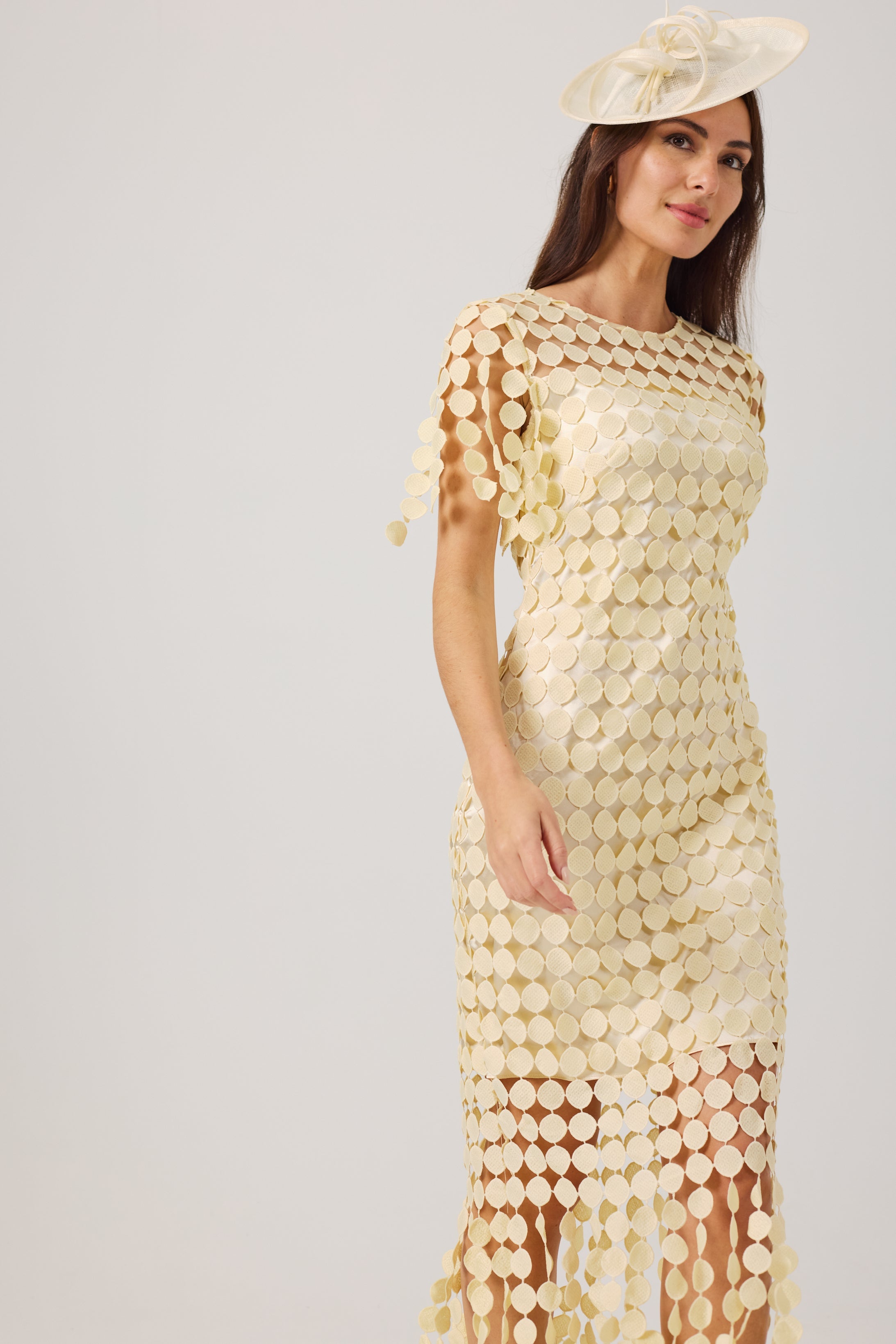 SAMMI Butter Yellow Fringed Dress. .