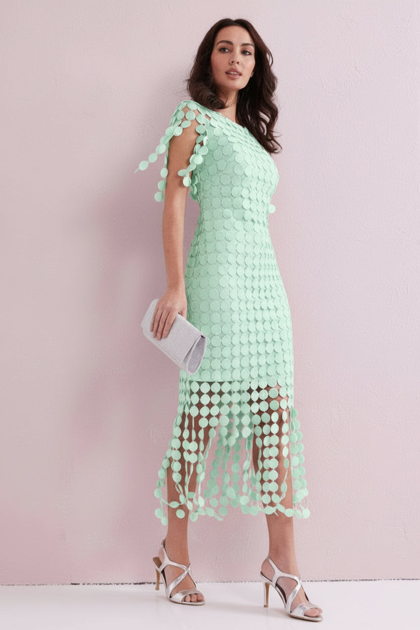 SAMMI Teal Fringed Dress.