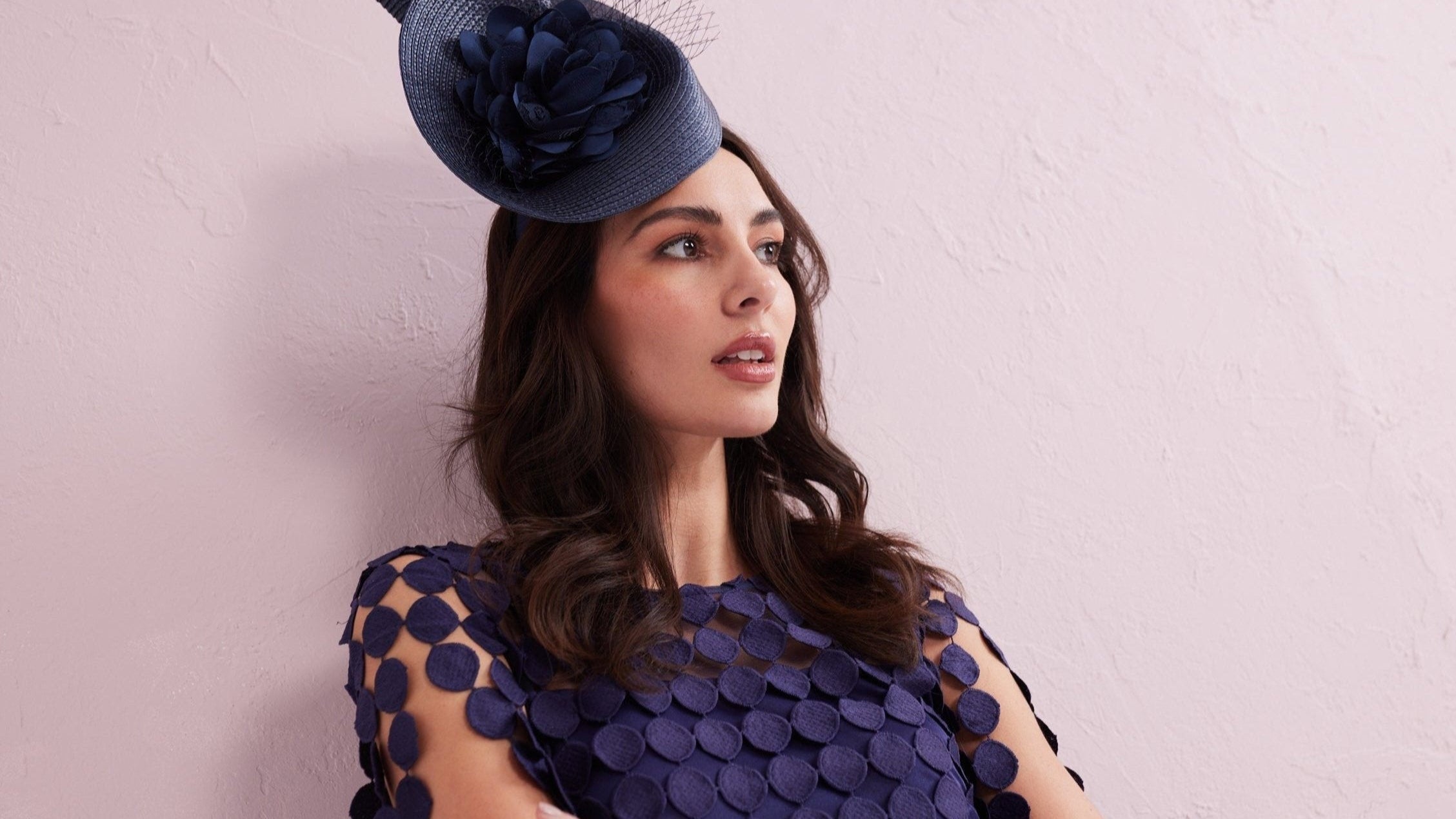 AMOUR  Navy Fascinator