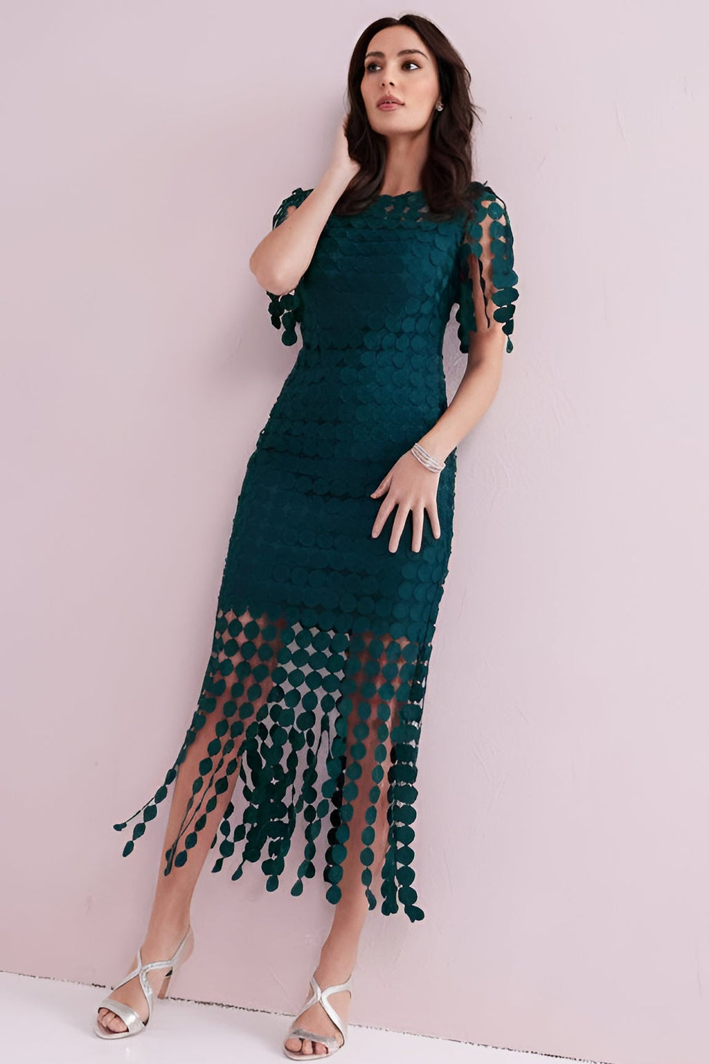 SAMMI Teal Fringed Dress.