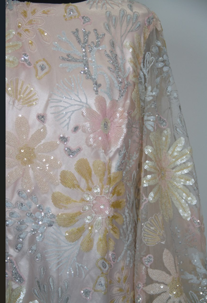 MIRANDA Sequin and Embroidered Shift Dress.